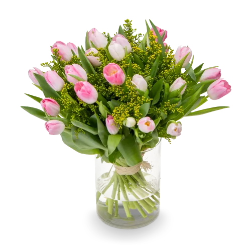 Kytice růžových tulipánů